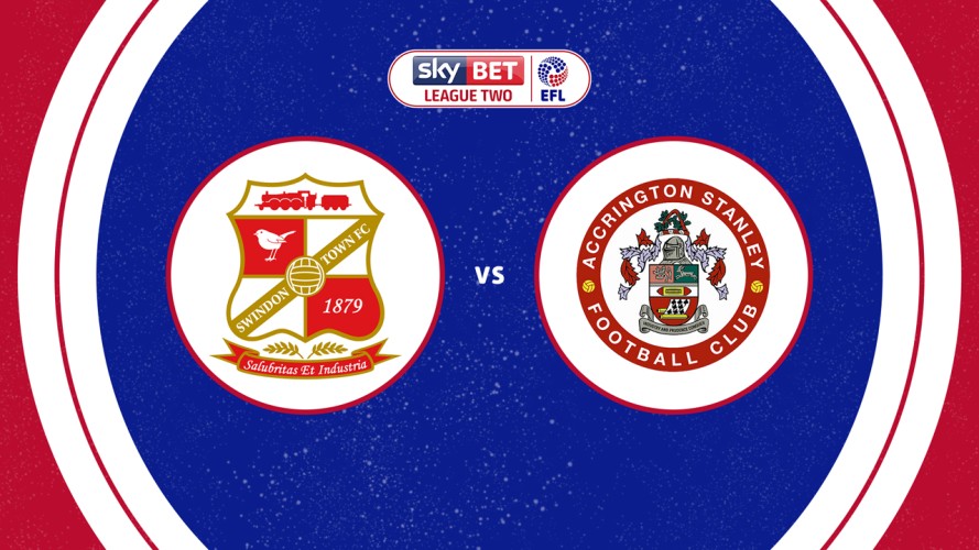 Swindon Town vs Accrington Stanley event artwork