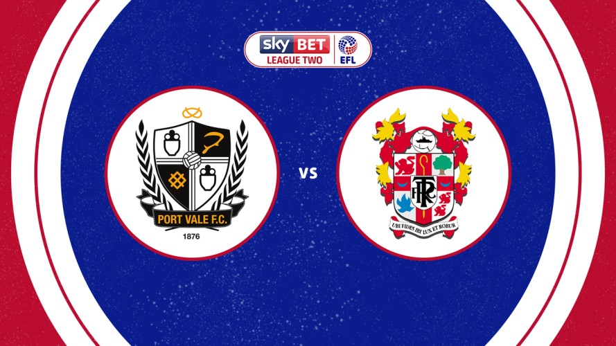 Port Vale vs Tranmere Rovers event artwork