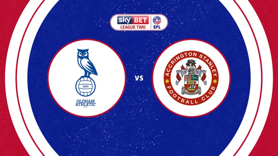 Oldham Athletic vs Accrington Stanley event artwork