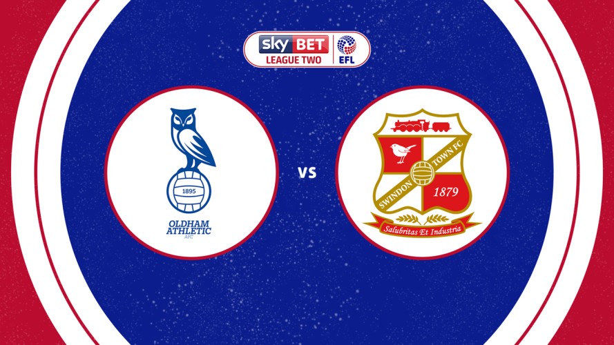 Oldham Athletic vs Swindon Town event artwork