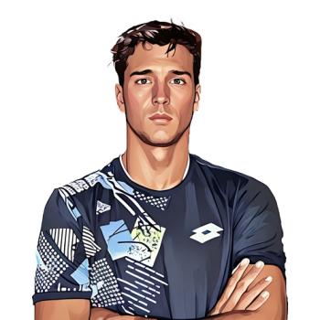 Luciano Darderi player cartoon